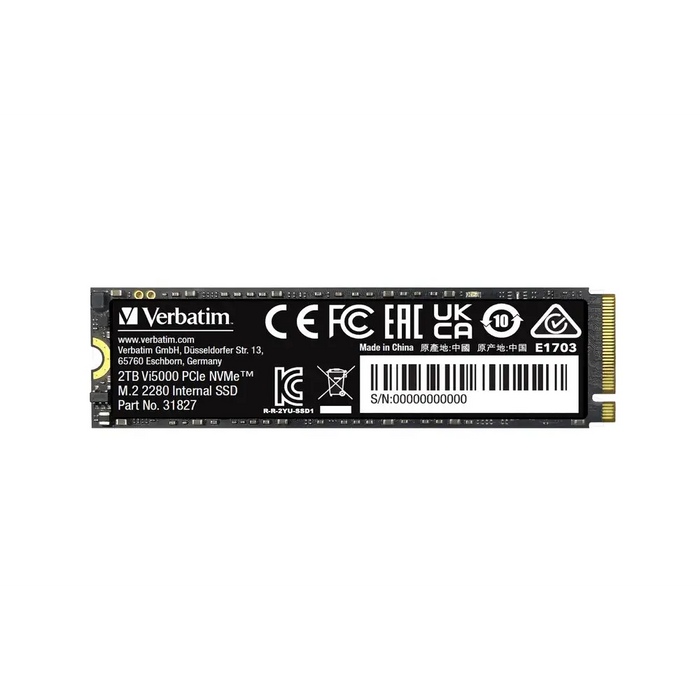 Verbatim Vi5000 Internal PCIe NVMe M.2 SSD 2TB - SSD дискове<<<VERBATIM памети и аксесоари<<<VERBATIM<<<PolyComp