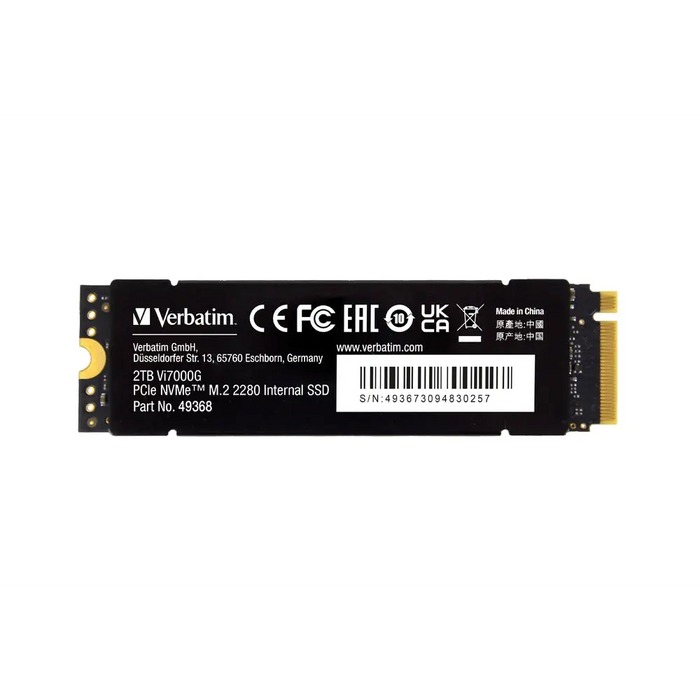Verbatim Vi7000G Internal PCIe NVMe M.2 SSD 2TB - SSD дискове<<<VERBATIM памети и аксесоари<<<VERBATIM<<<PolyComp