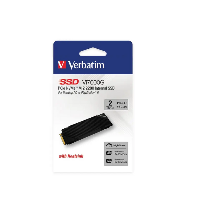 Verbatim Vi7000G Internal PCIe NVMe M.2 SSD 2TB - SSD дискове<<<VERBATIM памети и аксесоари<<<VERBATIM<<<PolyComp