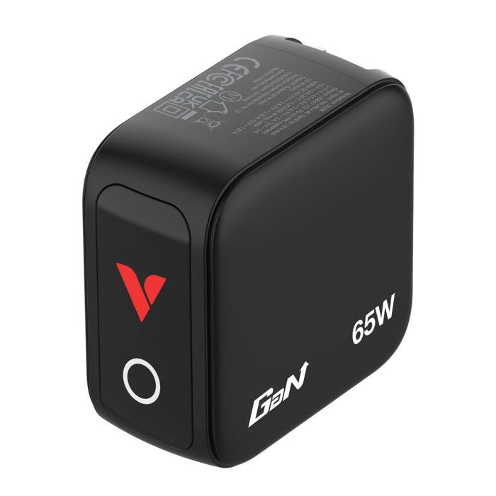 Verbatim Mini GaN Charger 65W with Display + 60W USB-C to USB-C Cable (Charger and Data transfer) Grey