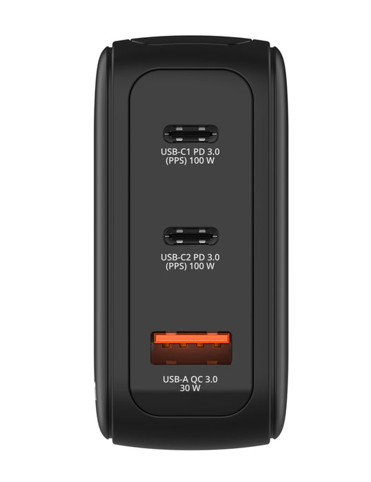 Verbatim Mini GaN Charger 100W with Display + 100W USB-C to USB-C Cable (Charger and Data transfer) Grey