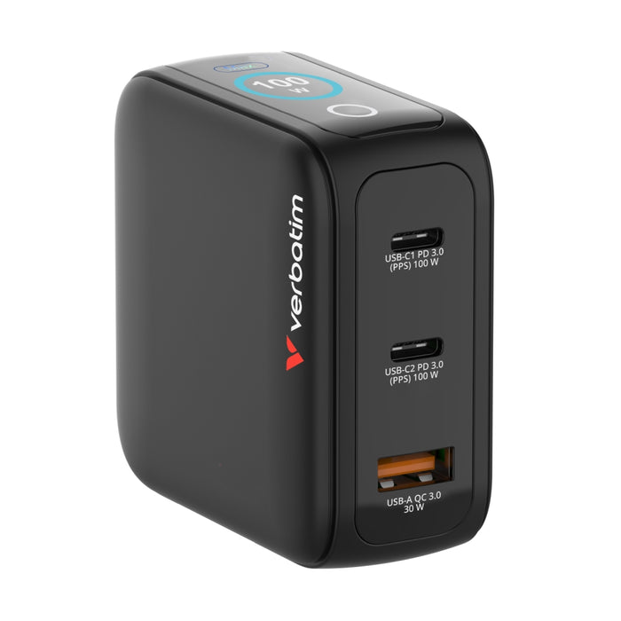 Verbatim Mini GaN Charger 100W with Display