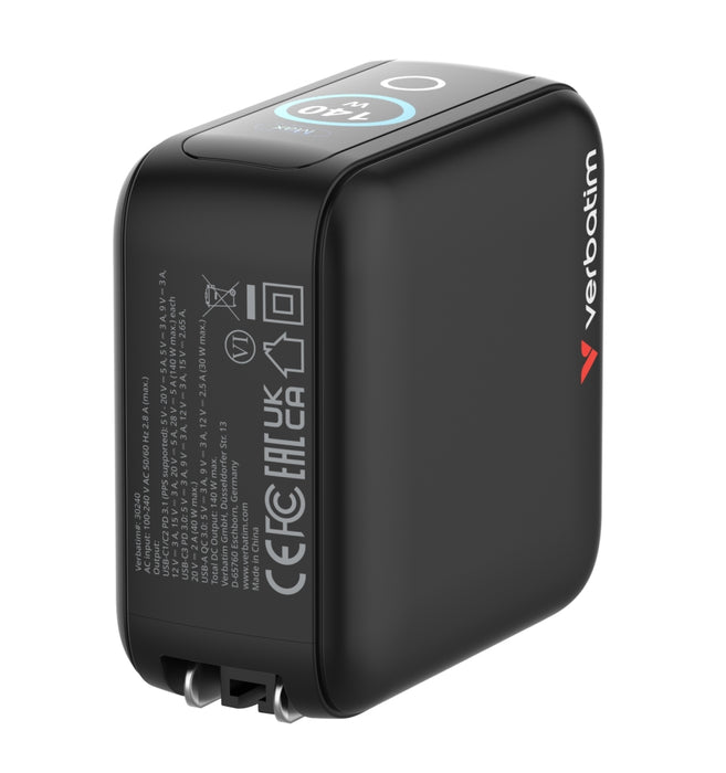 Verbatim Mini GaN Charger 140W with Display