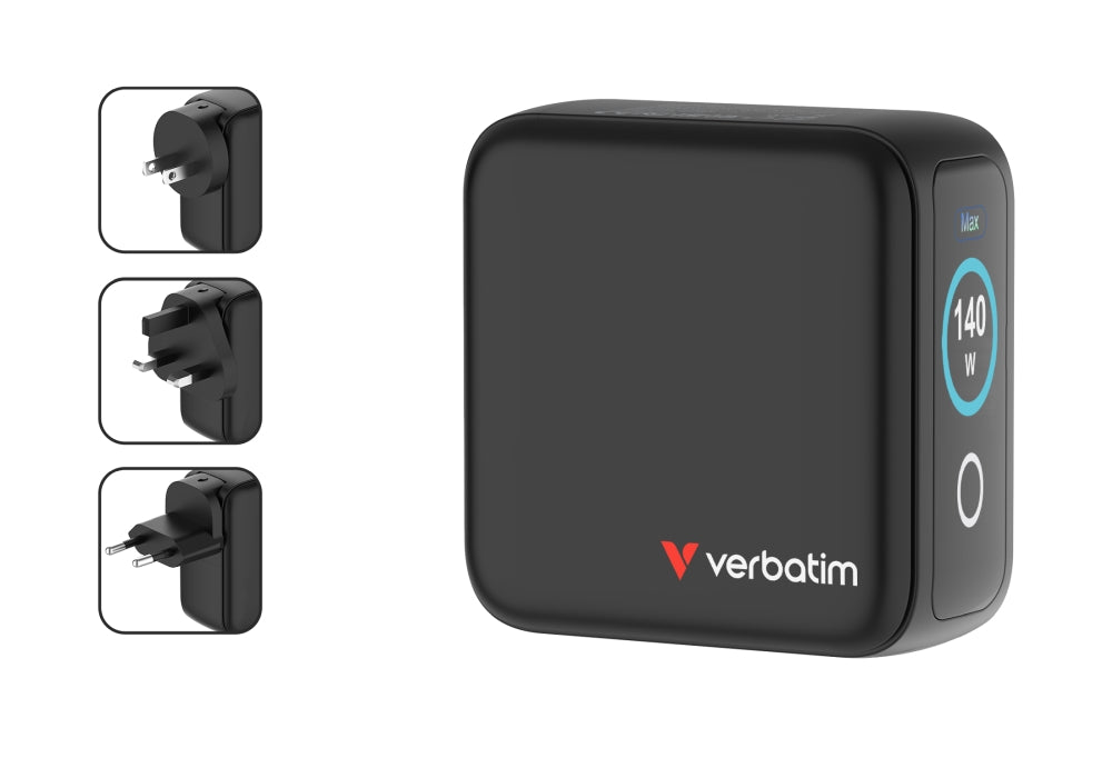 Verbatim Mini GaN Charger 140W with Display
