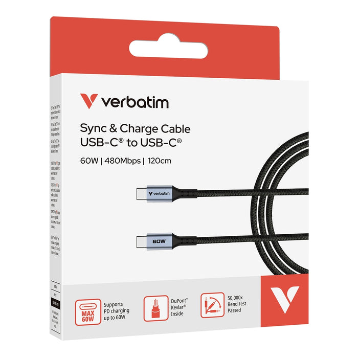 Verbatim Sync & Charge USB-C to USB-C 60W 120 cm