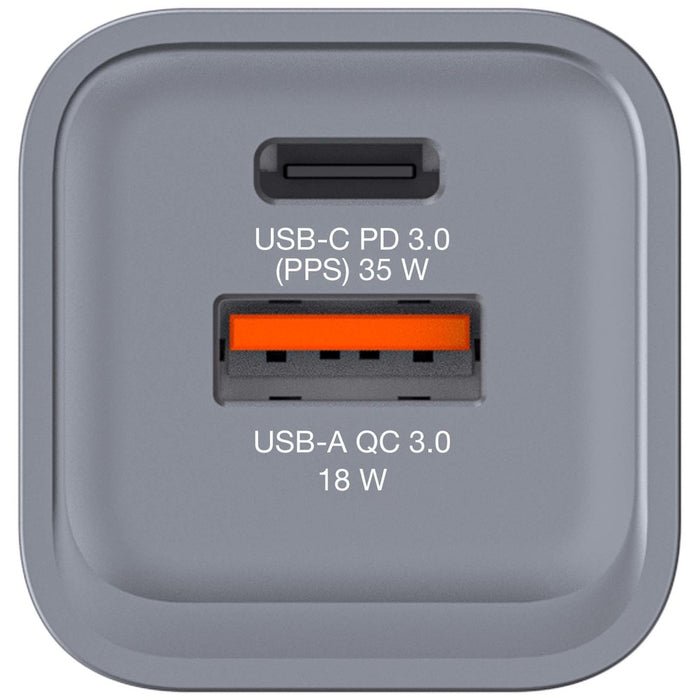 Verbatim GNC-35 GaN Charger 2 Port 35W USB A/C (EU/UK/US)