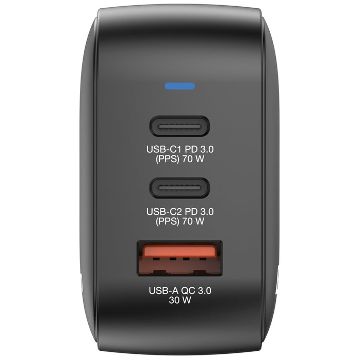 Verbatim Mini GaN Charger 70W 3 Port US plug with EU and UK adaptors