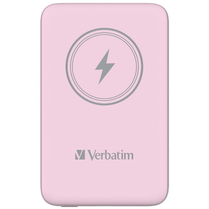Verbatim MCP-10PK Power Pack 10000 mAh with UBS-C PD 20W / Magnetic Wireless Charging 15W Pink
