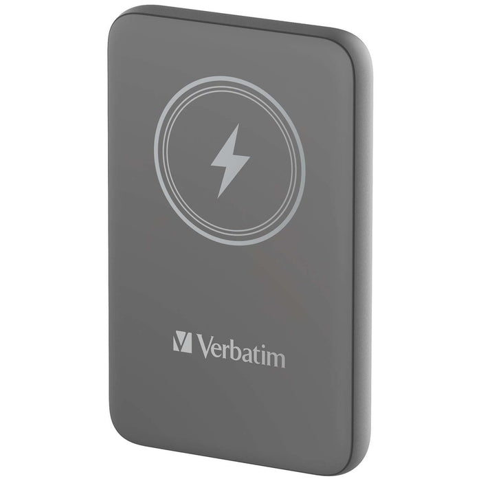 Verbatim MCP-10GY Power Pack 10000 mAh with UBS-C PD 20W / Magnetic Wireless Charging 15W Grey