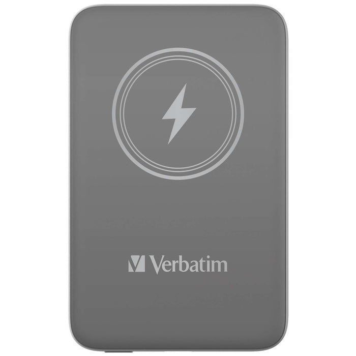 Verbatim MCP-10GY Power Pack 10000 mAh with UBS-C PD 20W / Magnetic Wireless Charging 15W Grey