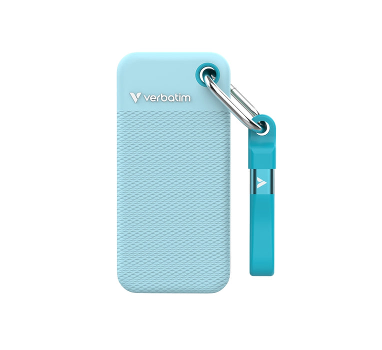 Verbatim Pocket SSD USB 3.2 Gen 2 1TB Polar Blue incl. two rubber sleeves