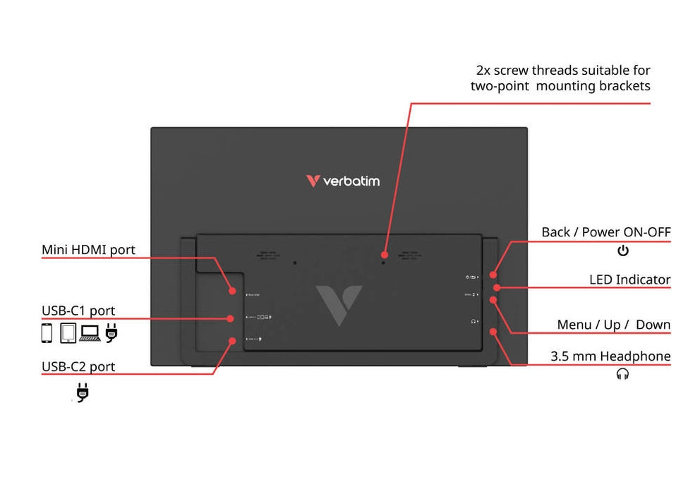 Verbatim Portable 14" FHD Touch Monitor LIGHT