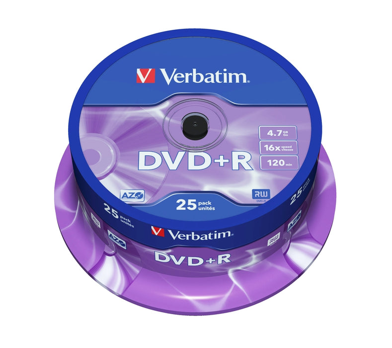 Verbatim DVD+R AZO 4.7GB 16X MATT SILVER SURFACE (25 PACK)