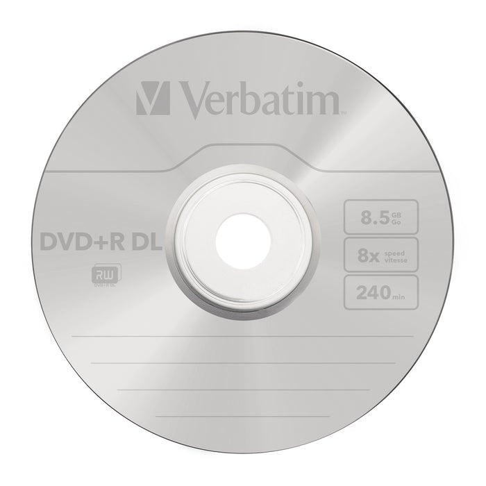 Verbatim DVD+R DOUBLE LAYER 8.5GB 8X MATT SILVER SURFACE (5 PACK)