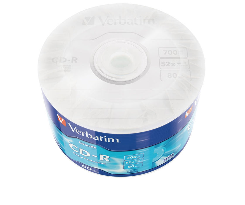 Verbatim CD-R 700MB 52X EXTRA PROTECTION WRAP (50 PACK)