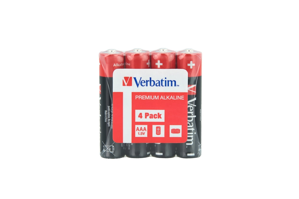 Verbatim ALKALINE BATTERY AAA 4 PACK (SHRINK WRAP)