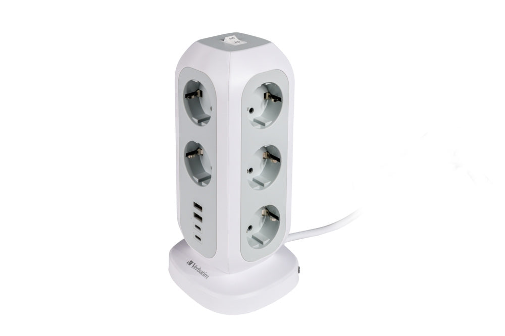 Verbatim EUPT-01 EU Power Tower 11 AC with 2 x USB-C / 2 x USB-A