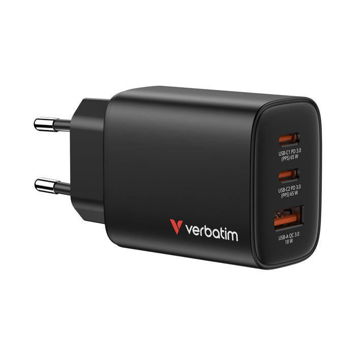 Verbatim Essentials GaN Charger 65W EU plug Black