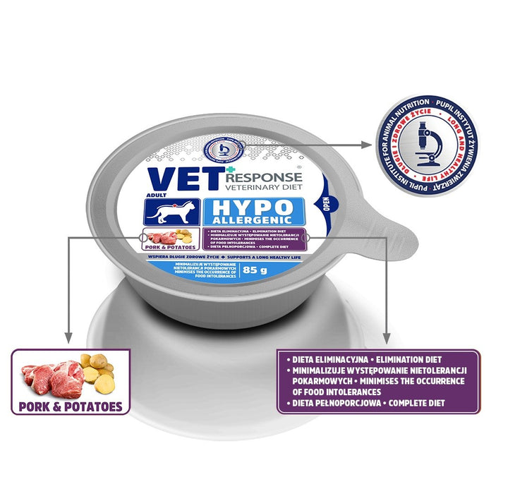 VET RESPONSE Hypoallergenic Pork - wet cat food - 85g