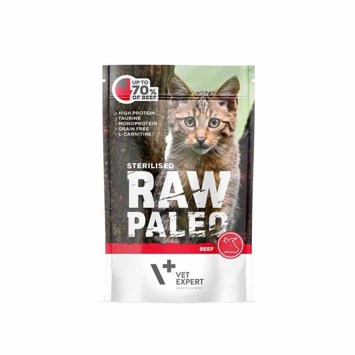 VETEXPERT Raw Paleo Adult Cat Sterilised Beef - wet cat food - 100 g
