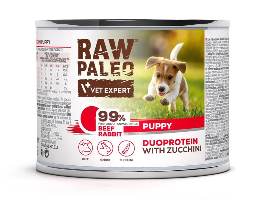 VETEXPERT Raw Paleo Duoprotein Beef & Rabbit Puppy - wet dog food - 200g