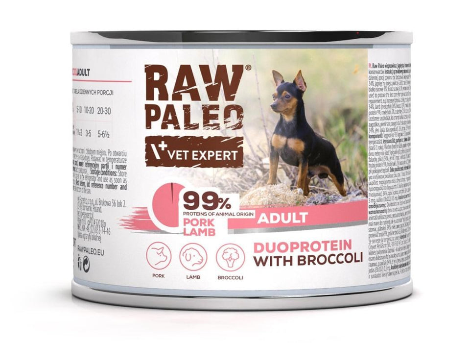 VETEXPERT Raw Paleo Duoprotein Pork & Lamb Adult - wet dog food - 200g