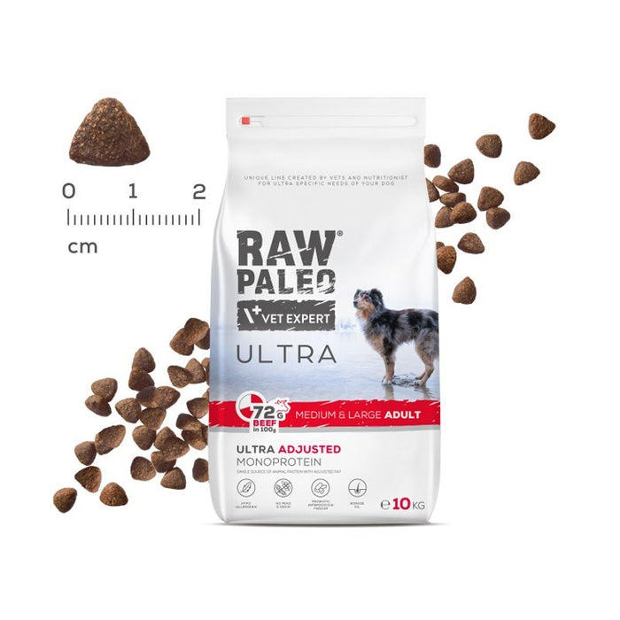 VETEXPERT Raw Paleo Ultra Medium&Large Adult Beef - dry dog food - 10 kg
