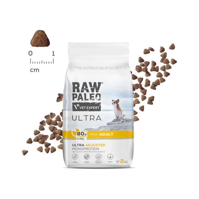 VETEXPERT Raw Paleo Ultra Mini Adult Turkey - dry dog food - 8 kg