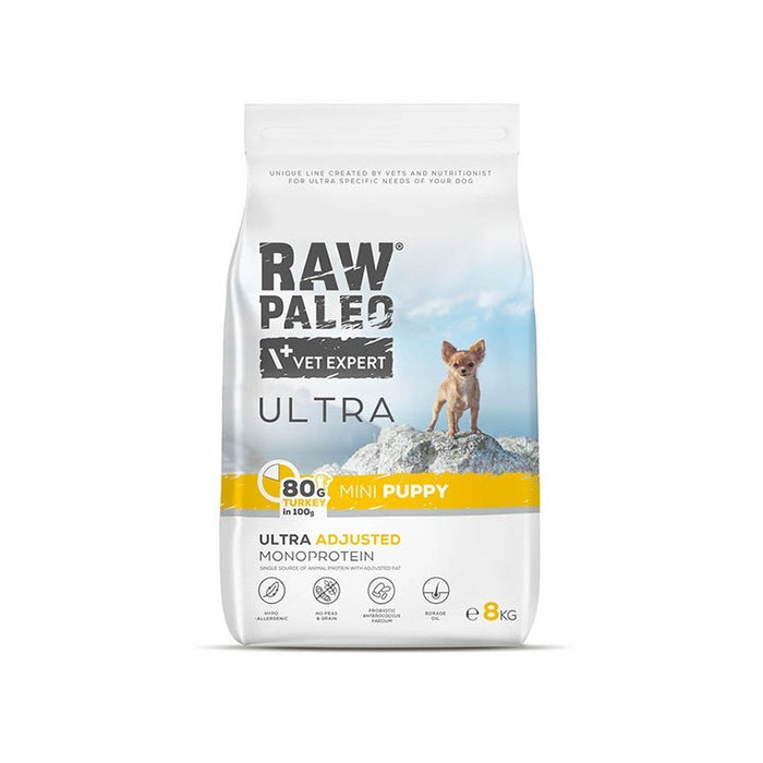 VETEXPERT Raw Paleo Ultra Mini Puppy Turkey - dry food for puppies - 8 kg
