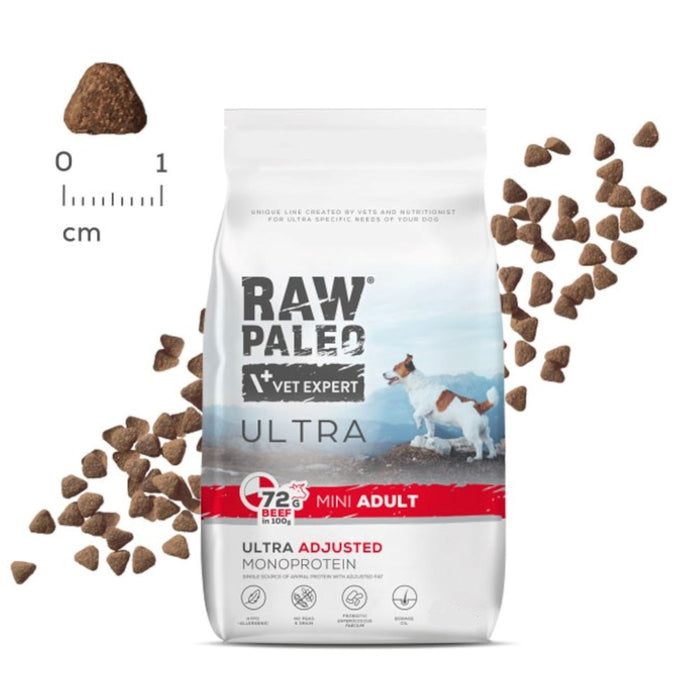 VETEXPERT Raw Paleo Ultra Mini Adult Beef - dry dog food - 8 kg