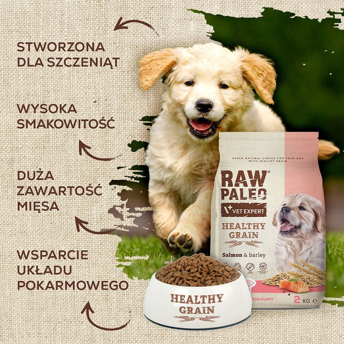 VETEXPERT Raw Paleo Healthy Grain Puppy Salmon and barley - dry dog food - 10 kg