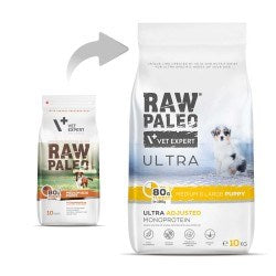 VETEXPERT Raw Paleo Ultra Medium&Large Puppy Turkey - dry food for puppies - 10 kg