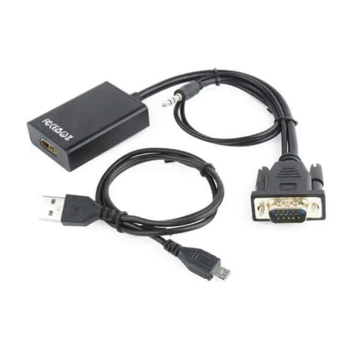 VGA to HDMI Adapter with Audio GEMBIRD A-VGA-HDMI-01 Black - Компютър Кабели и адаптери<<<Компютри|