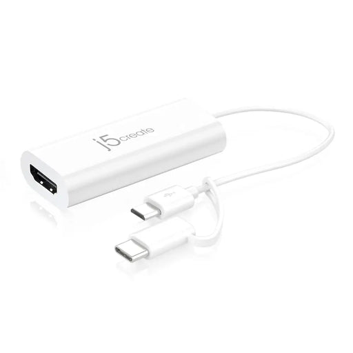 Video adapter j5create JUA165C For Android USB-C/USB-B male - HDMI female White - PC кабели<<<Кабели<<<ValiAPI