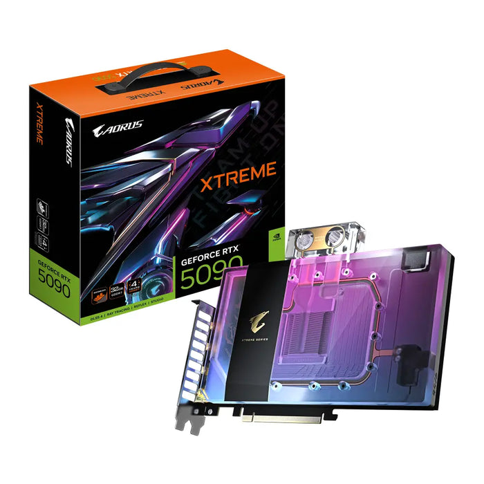 Video card GIGABYTE AORUS RTX 5090 XTREME WATERFORCE WB 32GB GDDR7 - Видео карти<<<Компютърни