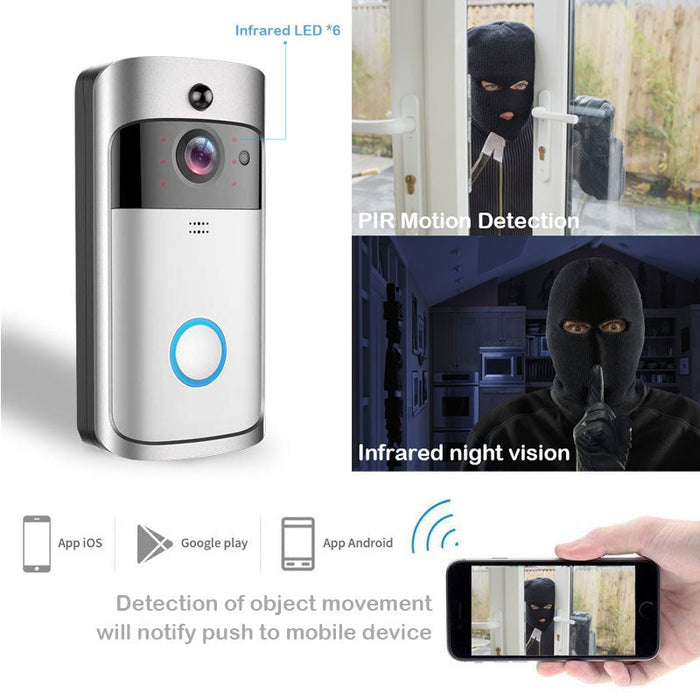 Video intercom bell Homesek 720P intercom connection with a smartphone, night vision, motion detector