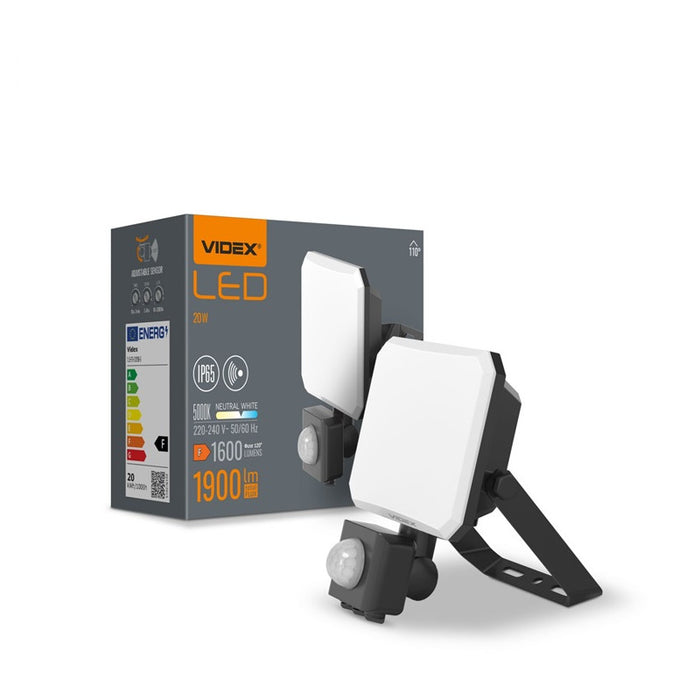 LED SPOTLIGHT VLE-F3-0205B-S FLOOD SENSOR 20W/5K VIDEX