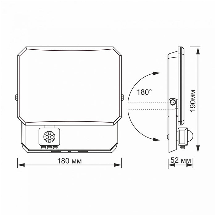 LED SPOTLIGHT VLE-F3-0505B-S FLOOD SENSOR 50W/5K VIDEX