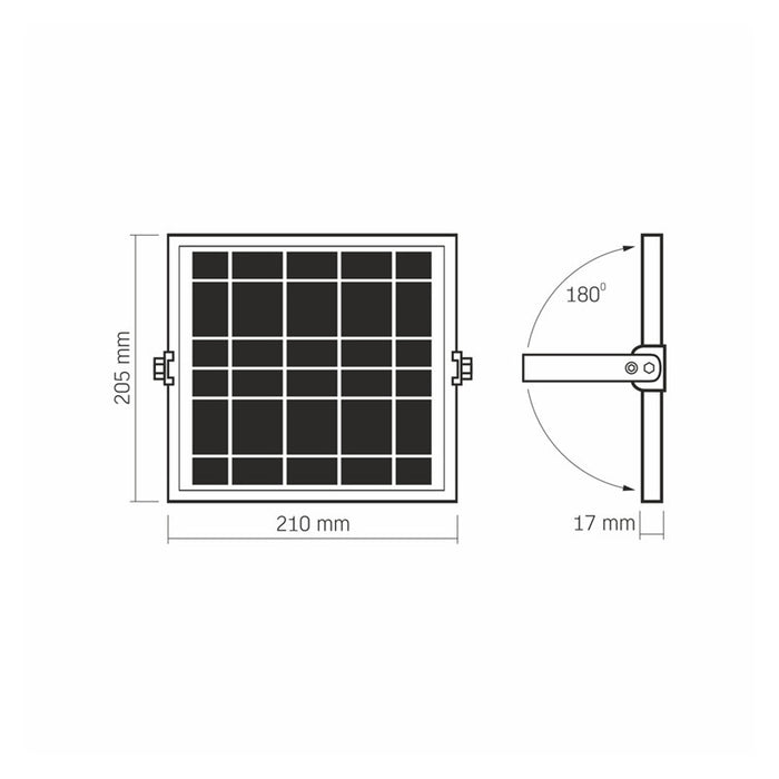 AUTONOMOUS LED SPOTLIGHT WITH SOLAR PANEL AND MOTION SENSOR VL-FSO4-205-S 20W/5K VIDEX