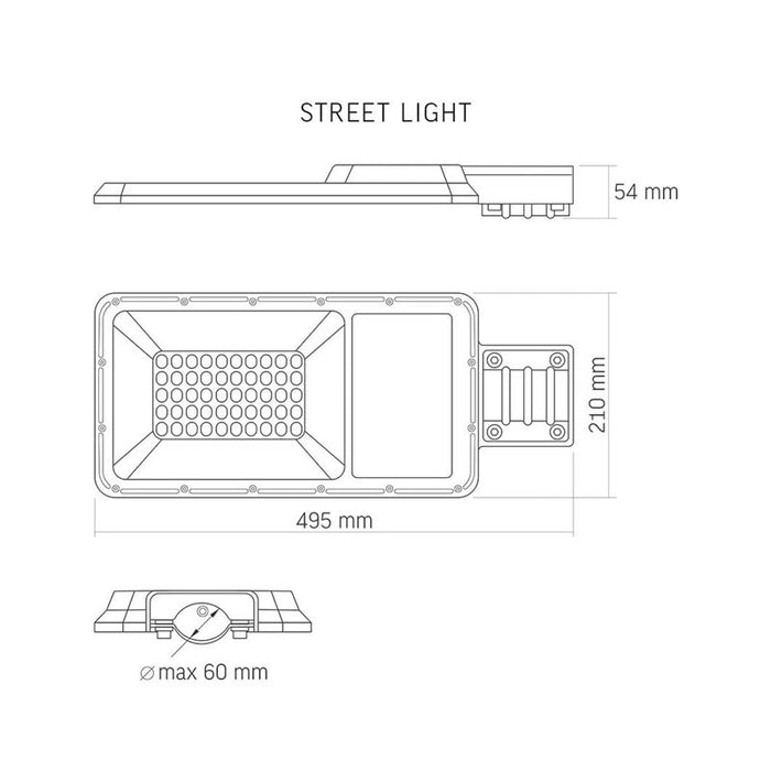 SOLAR LED STREET LAMPA LANA 30W/5K VLE-SLSO-305 VIDEX