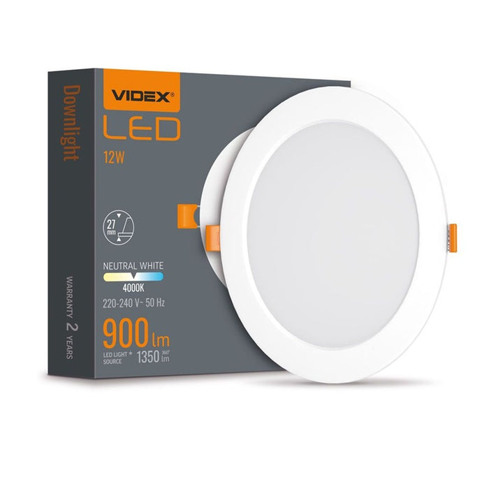 LED LAMP VLE-DLBR-124 DOWNLIGHT RD 12W/4K/WH VIDEX