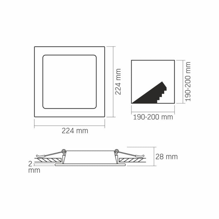 LED LAMP VLE-DLBS-184 DOWNLIGHT SQ 18W/4K/WH VIDEX