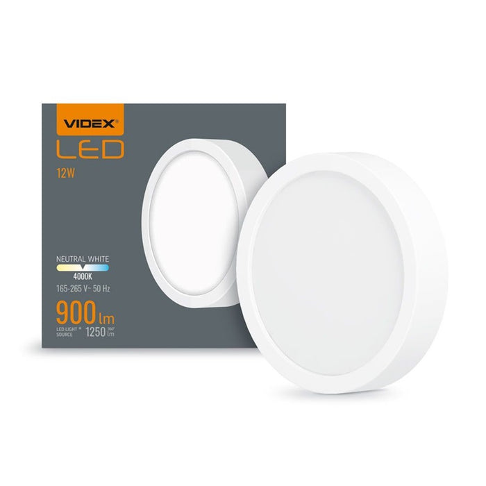 LED LAMP VLE-DLRS-124 SURFACE FRAME RD 12W/4K/WH VIDEX