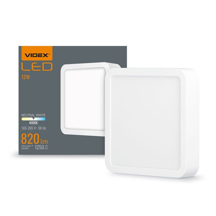 LED LAMP VLE-DLSS-124 SURFACE FRAME SQ 12W/4K/WH VIDEX
