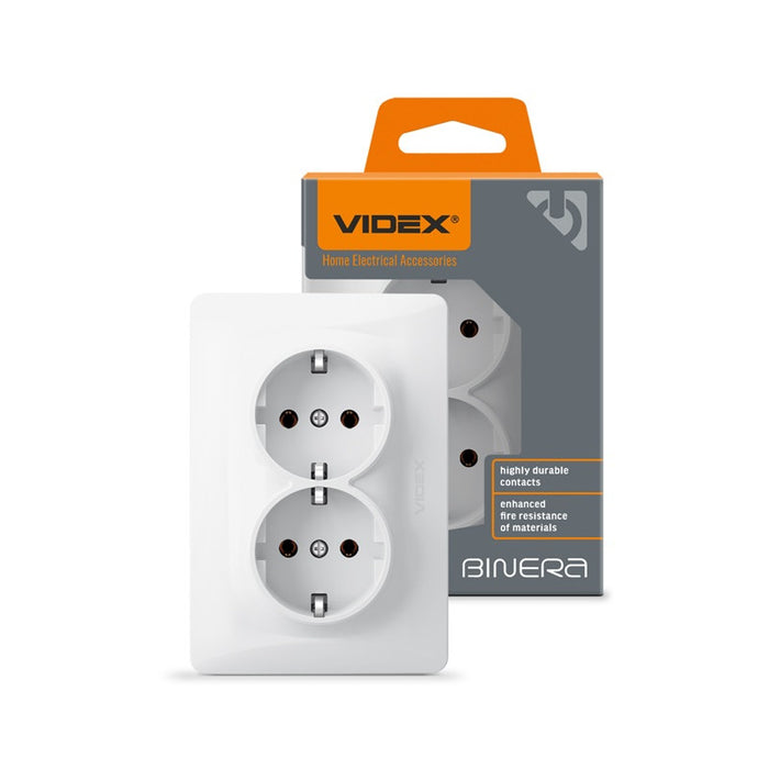 DOUBLE CONTACT SHUKO VF-BNSK2G-W 16A BINERA VIDEX - WHITE
