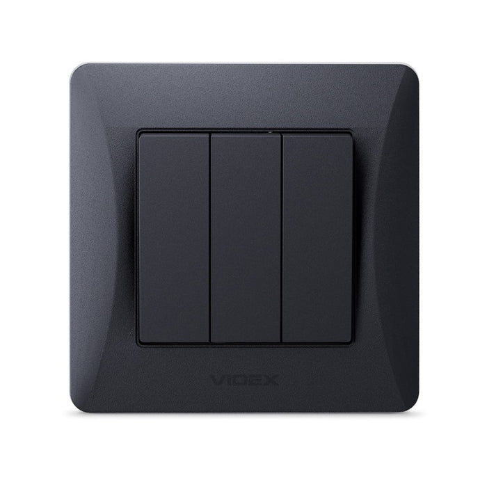 TRIPLE SWITCH 10A VF-BNSW3-BG BINERA VIDEX - GRAPHITE