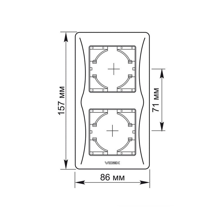 DOUBLE VERTICAL FRAME VF-BNFR2V-BG BINERA VIDEX - GRAPHITE