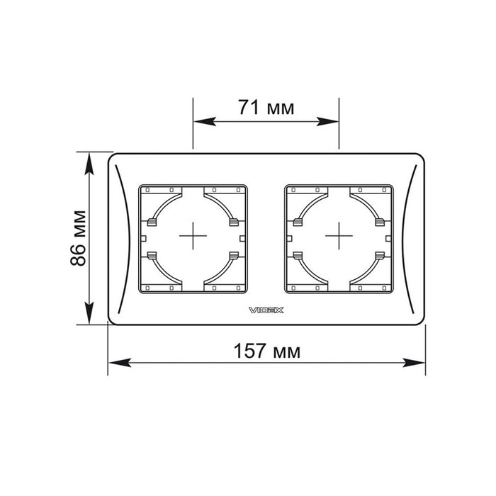 DOUBLE HORIZONTAL FRAME VF-BNFR2H-W BINERA VIDEX - WHITE
