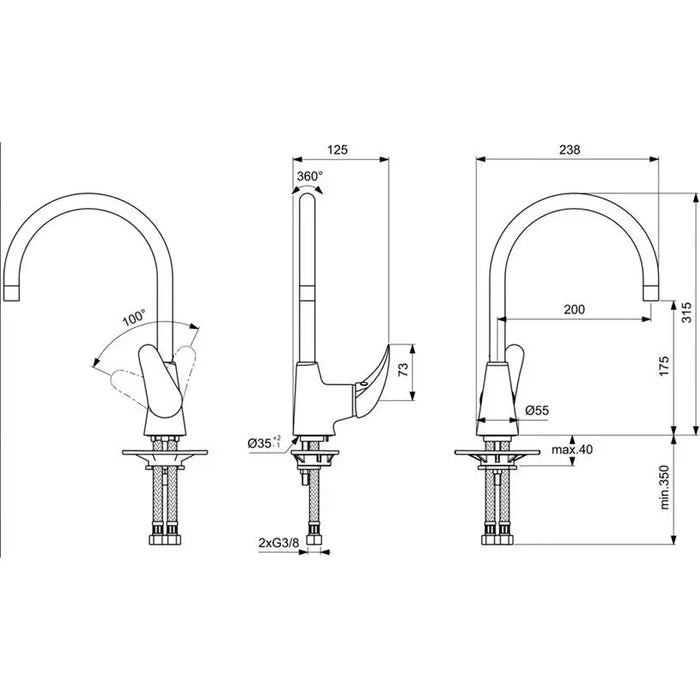 VIDIMA ORION KITCHEN MIXER - Смесители за кухня<<<Кухня<<<Praktiker&&&Смесители за