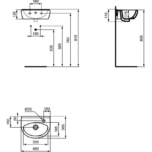 VIDIMA ULYSSE WASHBASIN - Умивалници и конзоли<<<Санитарна керамика и аксесоари<<<Баня<<<Praktiker&&&Мивки за